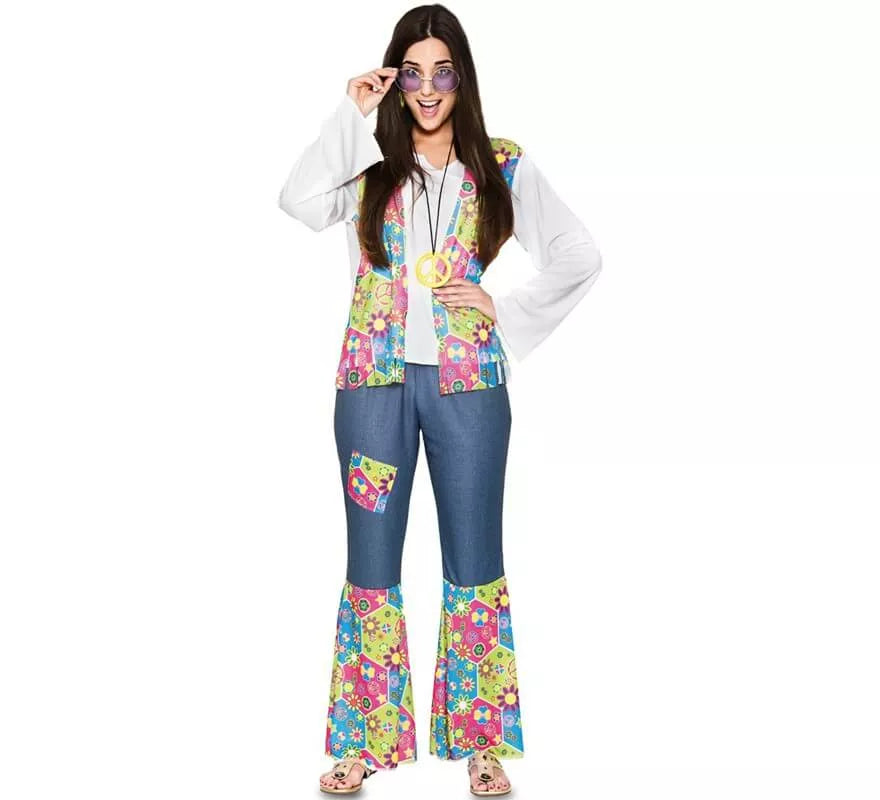 Translation missing: es.Disfraz de Hippie con flores para mujer