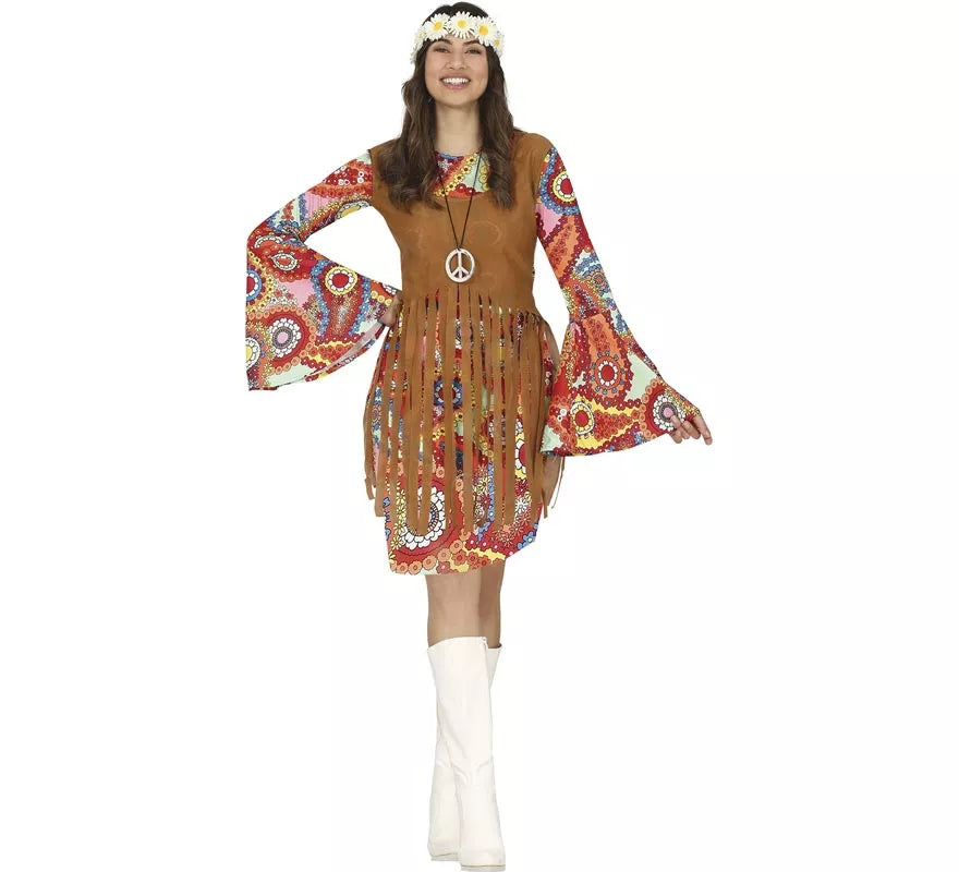 Translation missing: es.Disfraz de Hippie con vestido corto para mujer