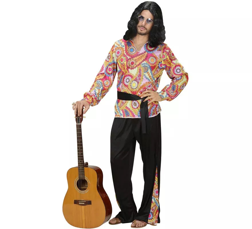 Translation missing: es.Disfraz de Hippie figuras con cinturón para hombre