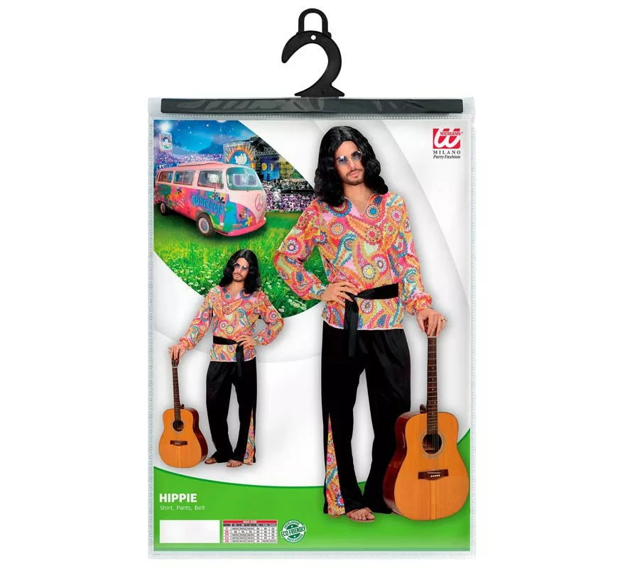 Disfraz de Hippie figuras con cinturón para hombre