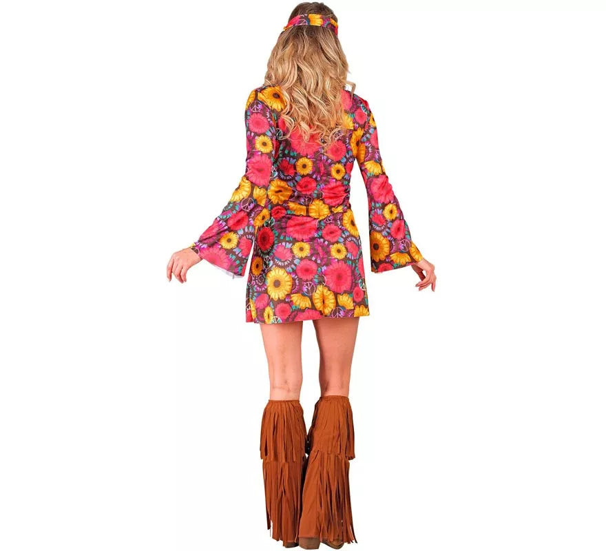 Translation missing: es.Disfraz de Hippie floral con flecos para mujer