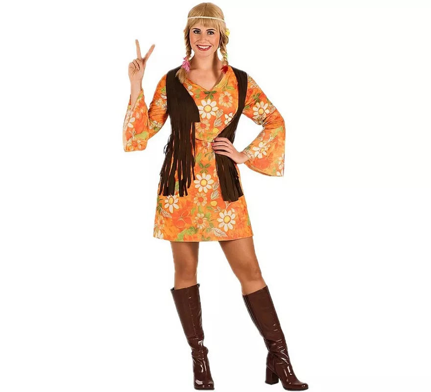Translation missing: es.Disfraz de Hippie Floreada para mujer