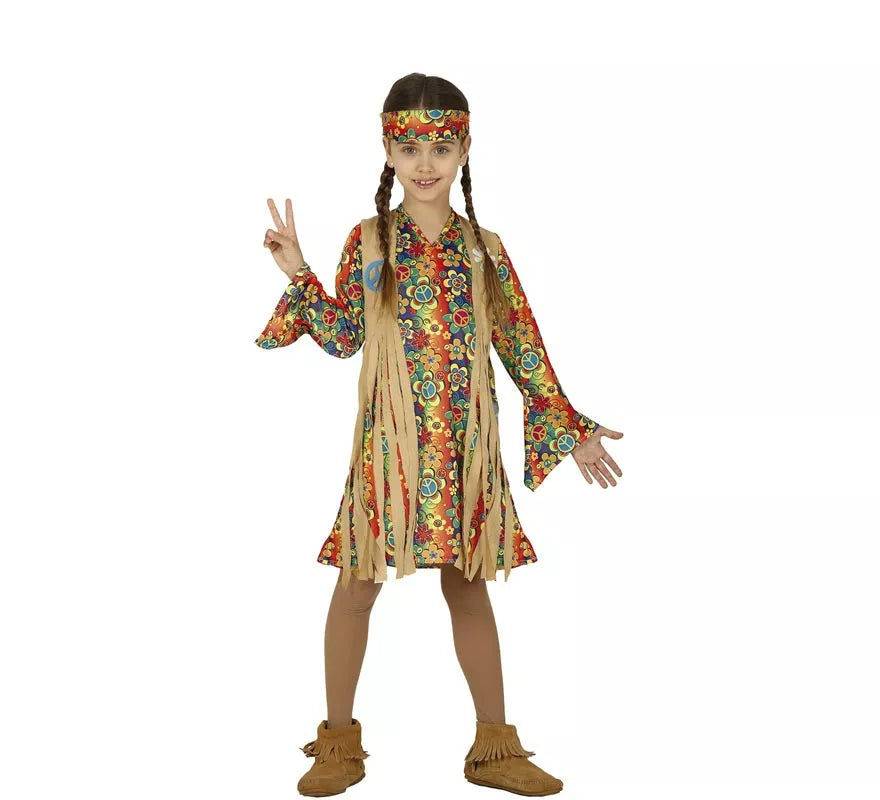 Translation missing: es.Disfraz de Hippie Floreada para niña
