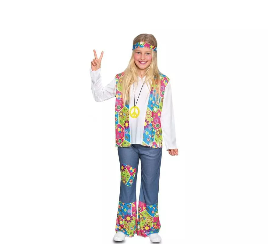 Translation missing: es.Disfraz de Hippie floreada para niña