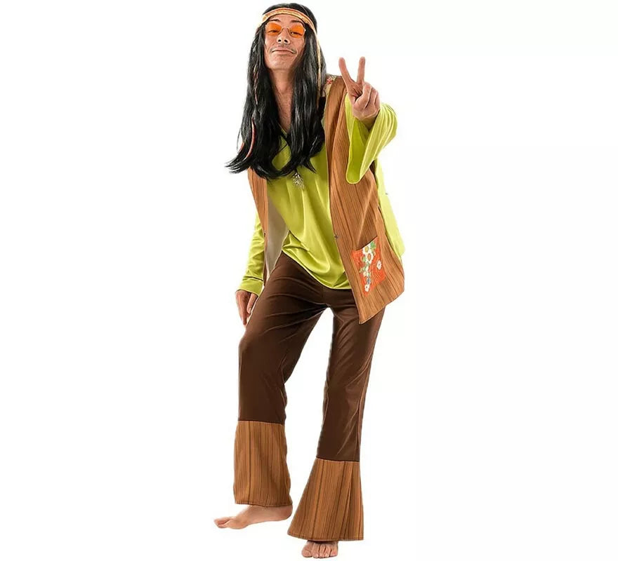 Translation missing: es.Disfraz de Hippie Floreado para hombre
