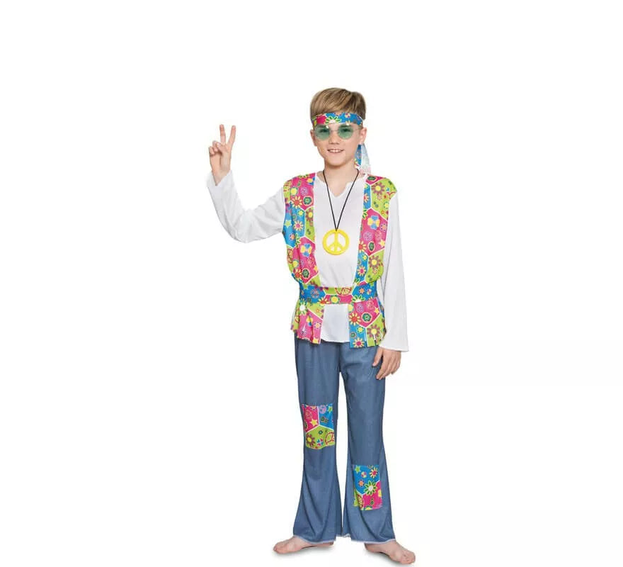 Translation missing: es.Disfraz de Hippie floreado para niño
