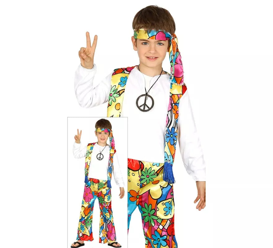 Disfraz de Hippie Florido para niños
