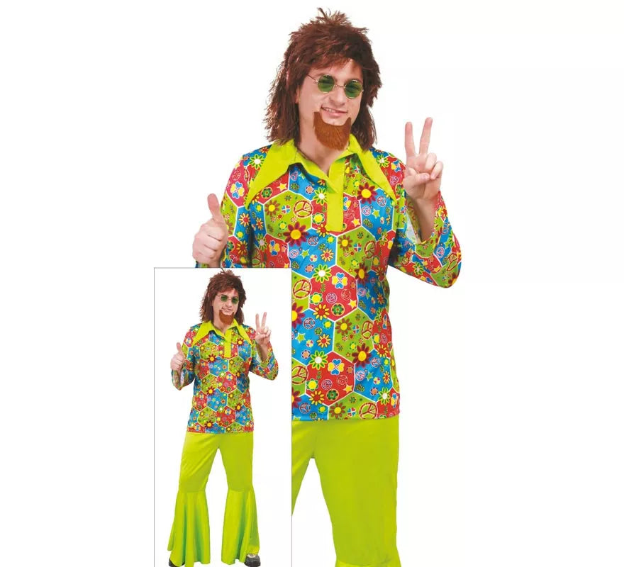 Translation missing: es.Disfraz de Hippie Flower Power para hombre