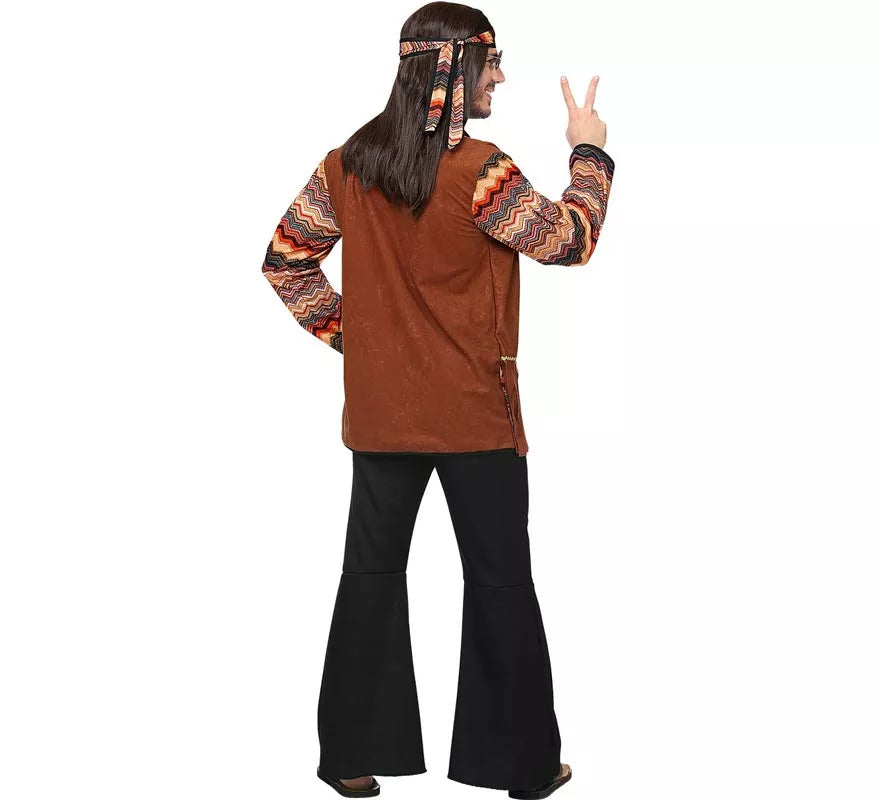Translation missing: es.Disfraz de Hippie franjas de colores para hombre