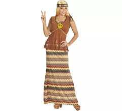 Disfraz de Hippie franjas de colores para mujer