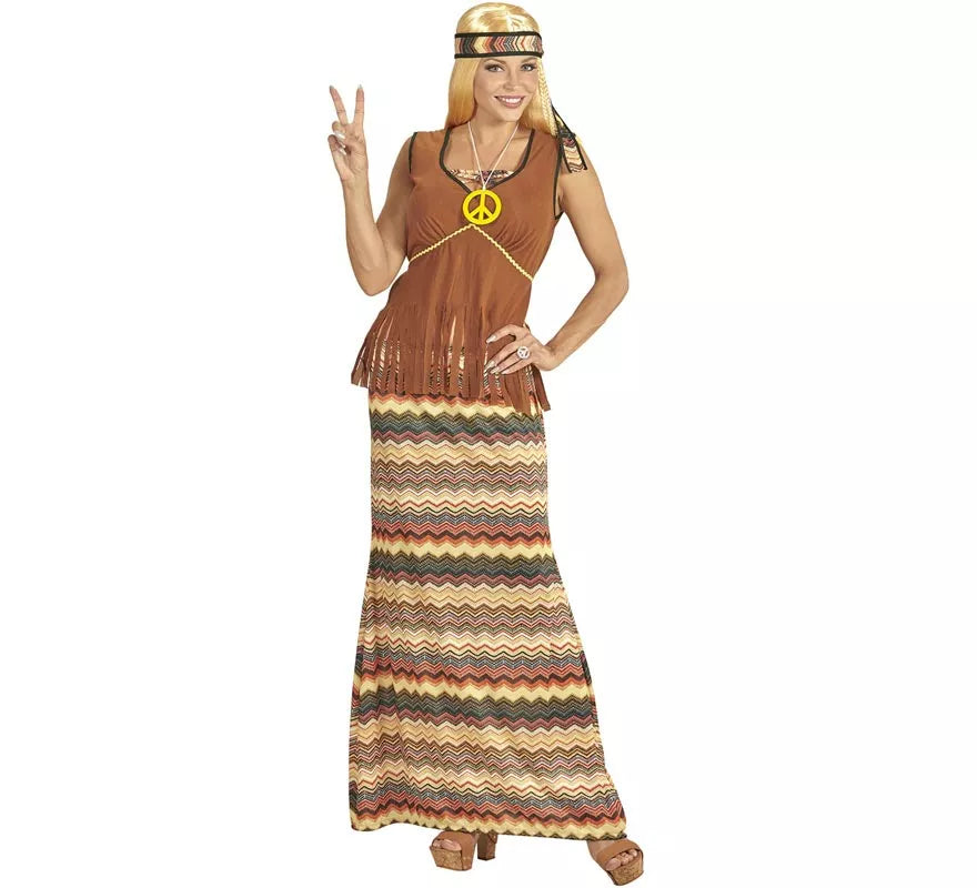 Translation missing: es.Disfraz de Hippie franjas de colores para mujer