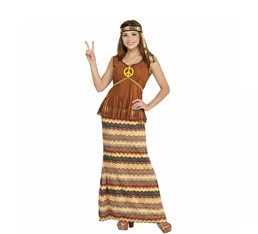 Translation missing: es.Disfraz de Hippie franjas de colores para mujer