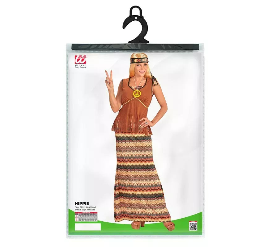Disfraz de Hippie franjas de colores para mujer