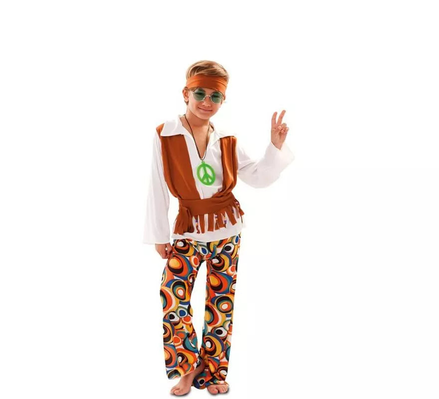 Translation missing: es.Disfraz de Hippie marrón para niño