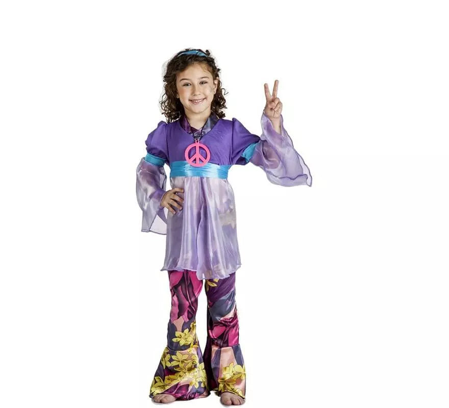Translation missing: es.Disfraz de Hippie Morada para niña