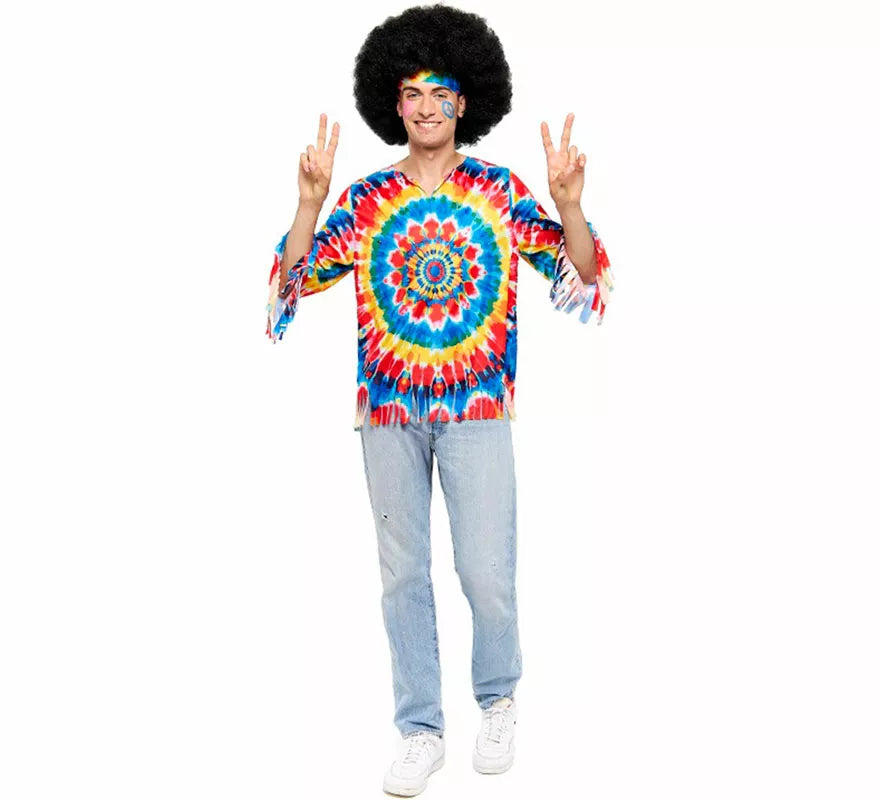 Translation missing: es.Disfraz de Hippie multicolor para hombre