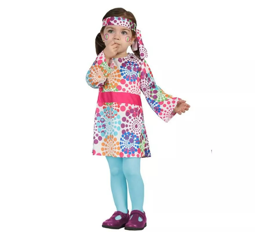 Translation missing: es.Disfraz de Hippie Multicolor para niña y bebé