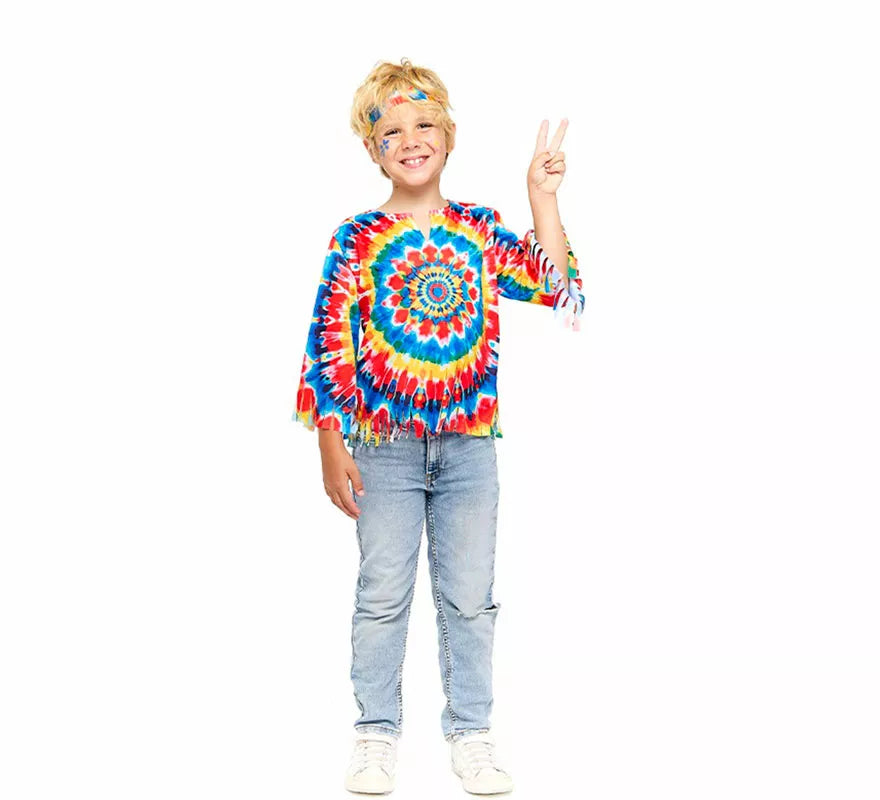Translation missing: es.Disfraz de Hippie multicolor para niño