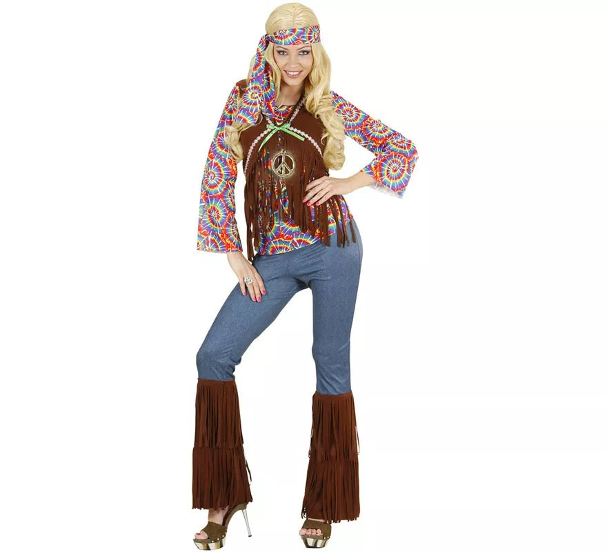 Translation missing: es.Disfraz de Hippie Psicodélica con chaleco para mujer