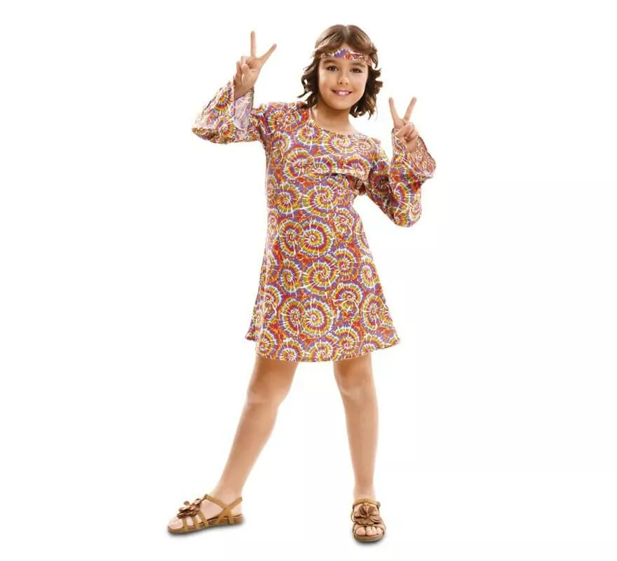 Translation missing: es.Disfraz de Hippie Psicodélica para niña
