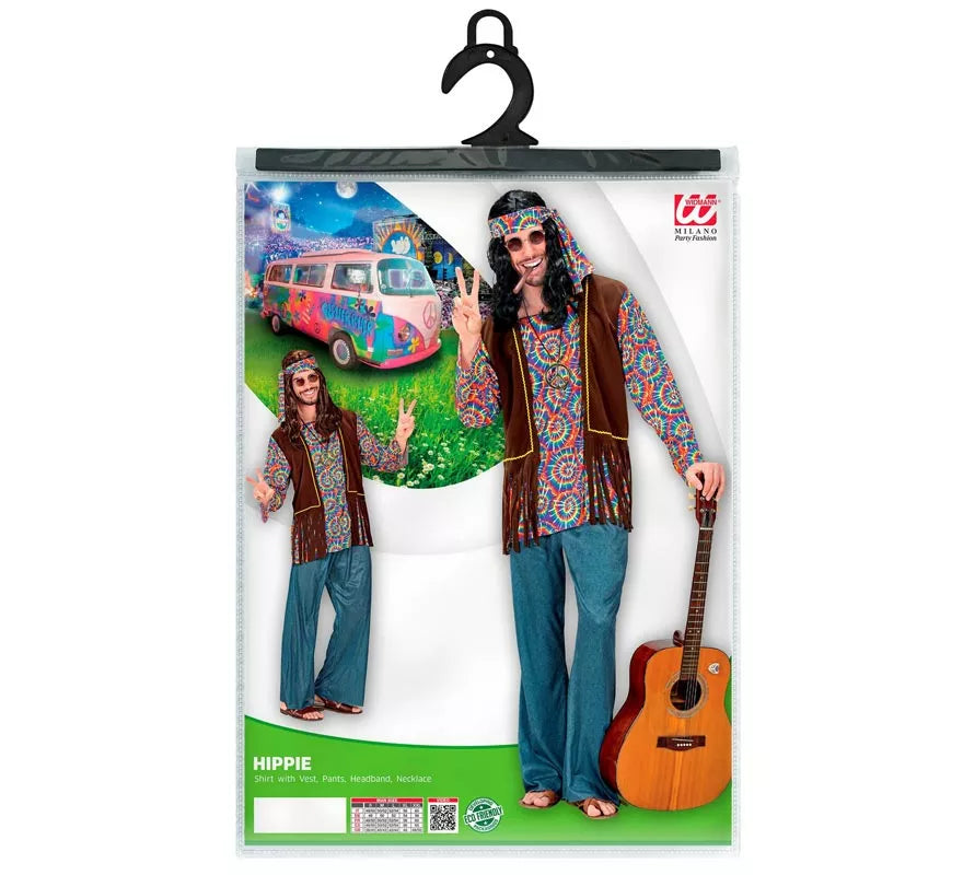 Translation missing: es.Disfraz de Hippie Psicodélico con chaleco para hombre