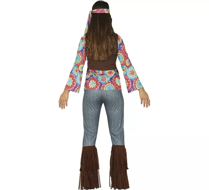 Disfraz de Hippy con Chaleco para mujer