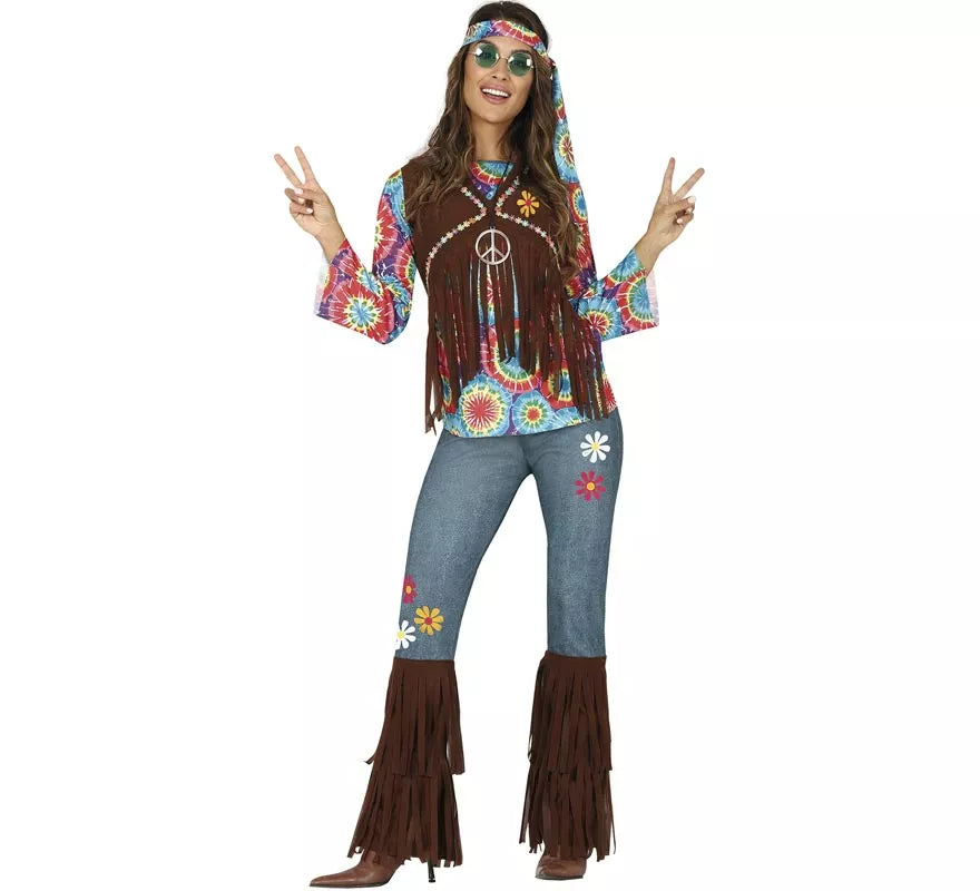 Translation missing: es.Disfraz de Hippy con Chaleco para mujer