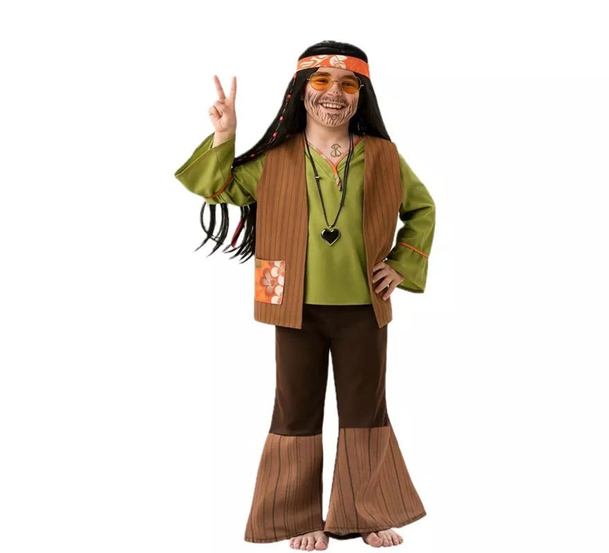 Translation missing: es.Disfraz de Hippy con Flores para niño