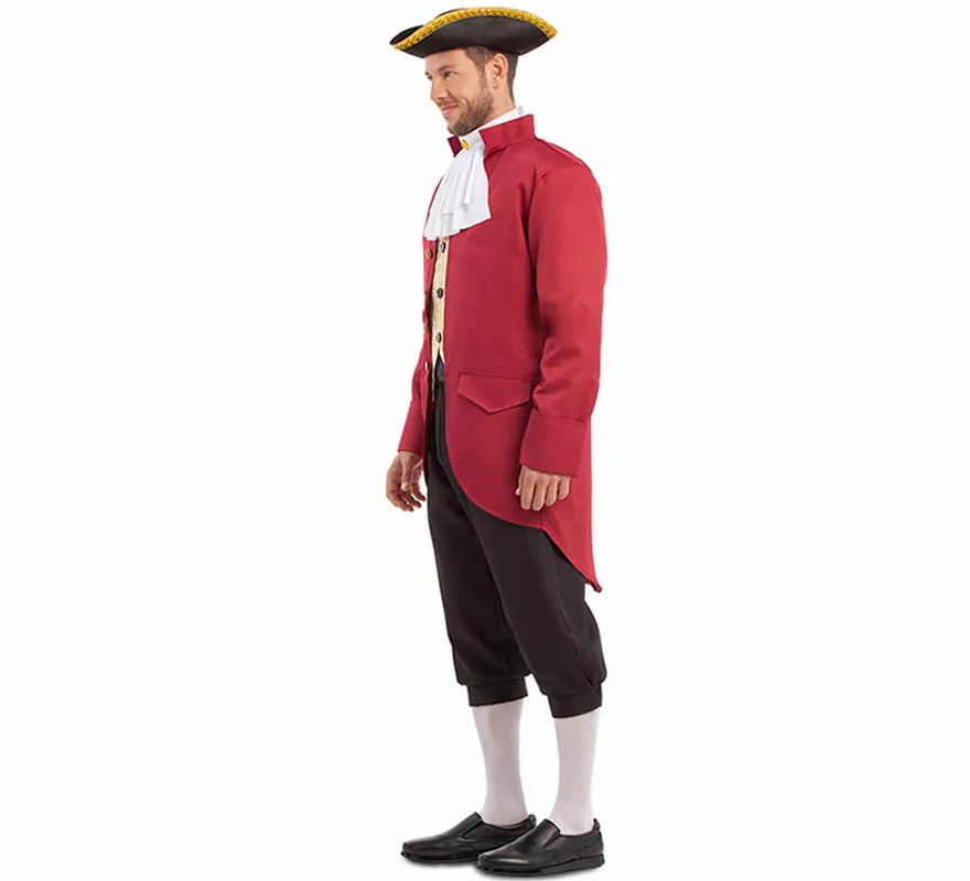 Disfraz de Hombre Colonial rojo y negro para hombre