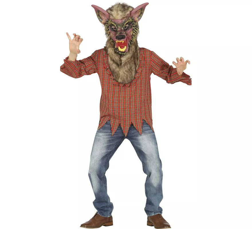 Translation missing: es.Disfraz de Hombre Lobo con colmillos para niño