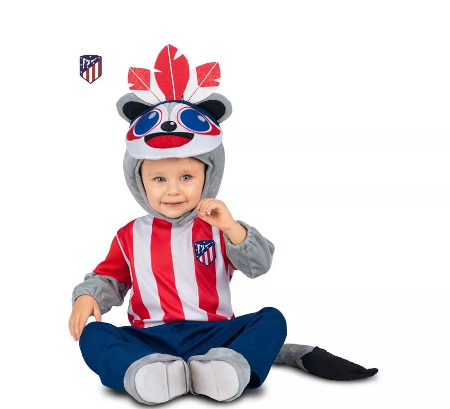 Translation missing: es.Disfraz de Indi Atlético de Madrid rojo y blanco para bebé