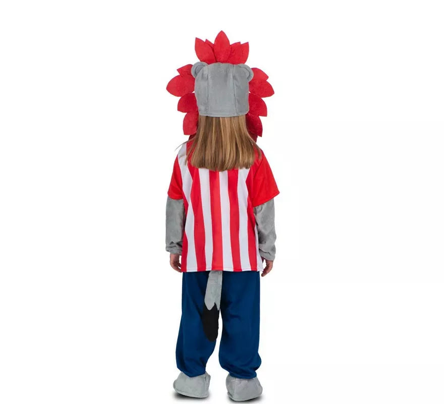 Translation missing: es.Disfraz de Indi Atlético de Madrid rojo y blanco para niño