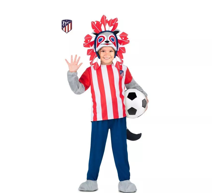 Translation missing: es.Disfraz de Indi Atlético de Madrid rojo y blanco para niño