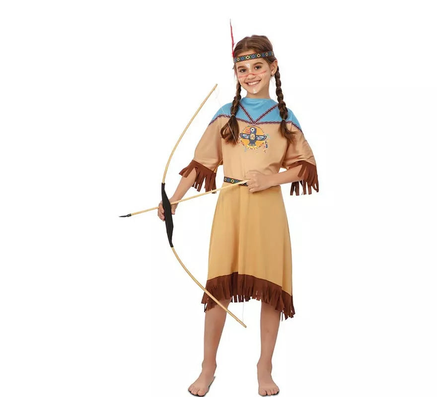 Translation missing: es.Disfraz de India Apache en vestido con tocado para niña