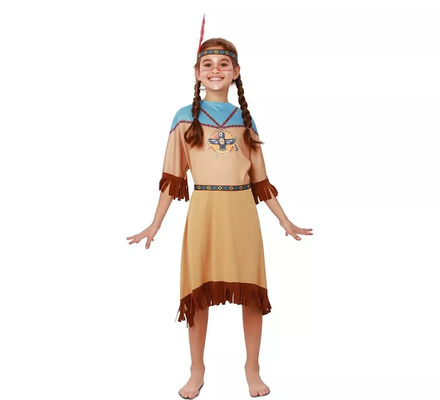 Translation missing: es.Disfraz de India Apache en vestido con tocado para niña