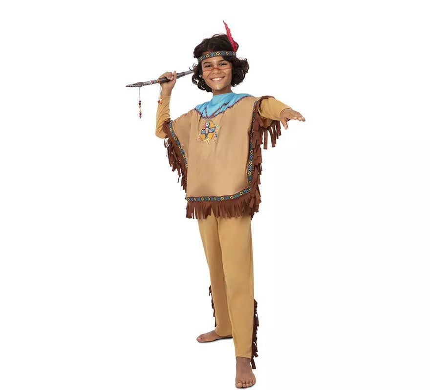 Translation missing: es.Disfraz de Indio Apache con tocado para niño