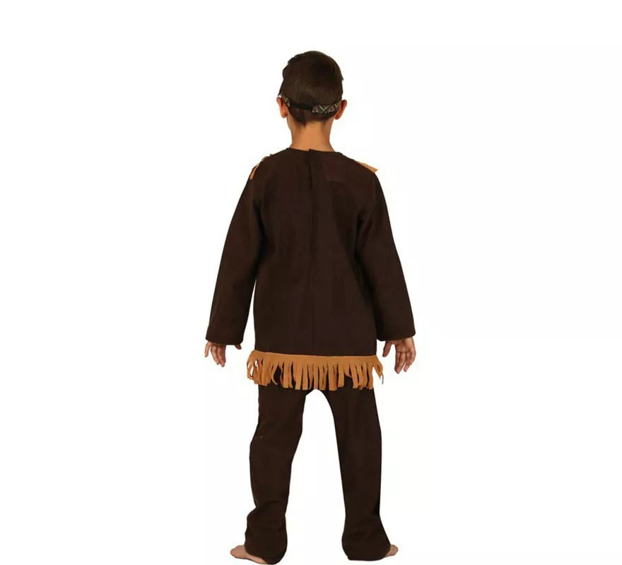 Translation missing: es.Disfraz de Indio Marrón con Flecos para niño