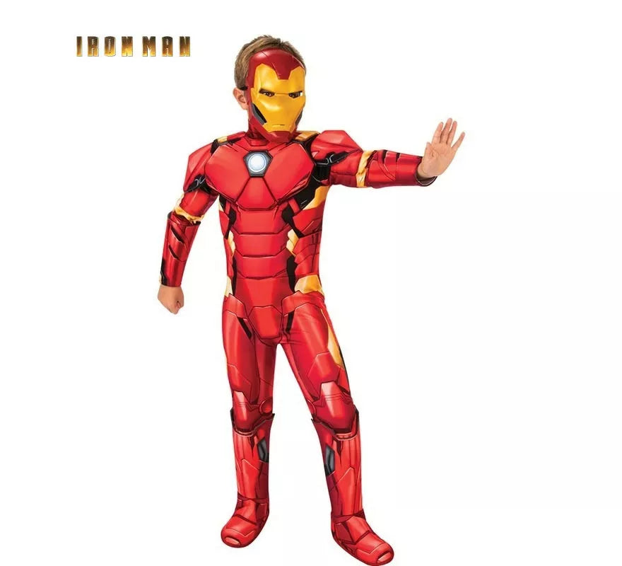 Translation missing: es.Disfraz de Iron Man musculoso con máscara deluxe para niño