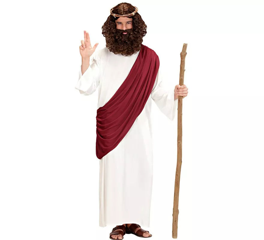 Translation missing: es.Disfraz de Jesús El Mesías o Profeta con bastón para hombre