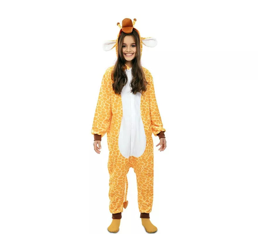 Disfraz de Jirafa Kugurumi con capucha y orejas para niños