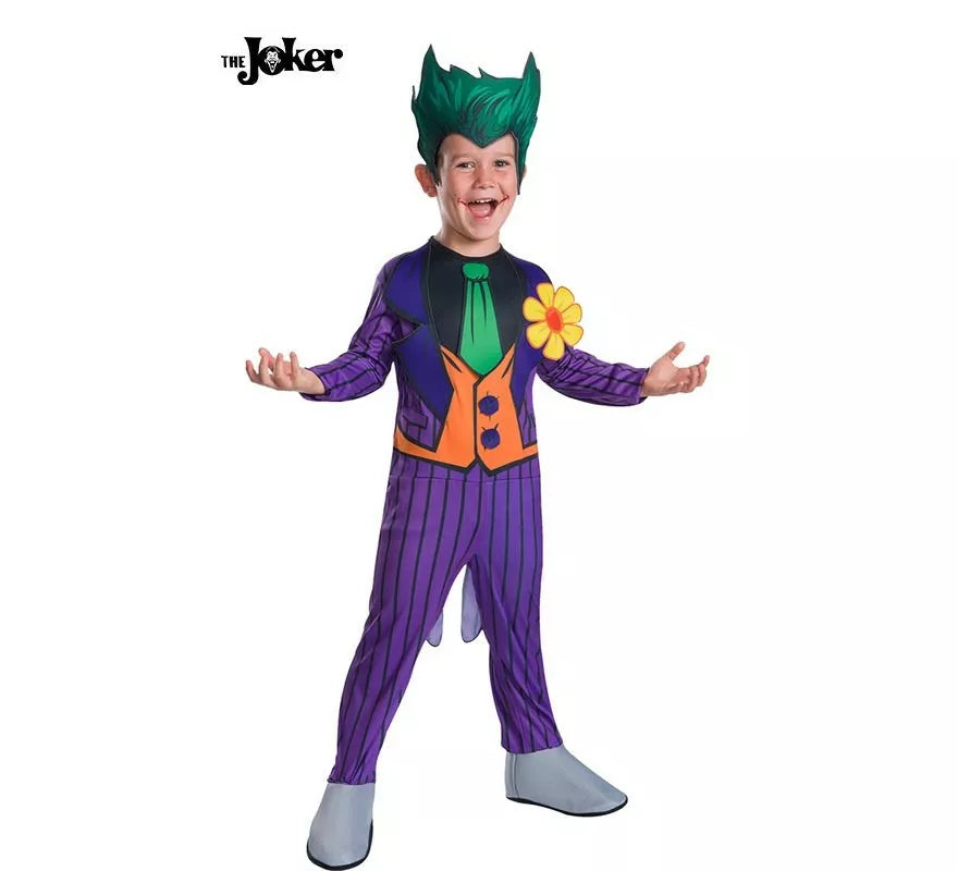 Translation missing: es.Disfraz de Joker clásico con tocado para niño