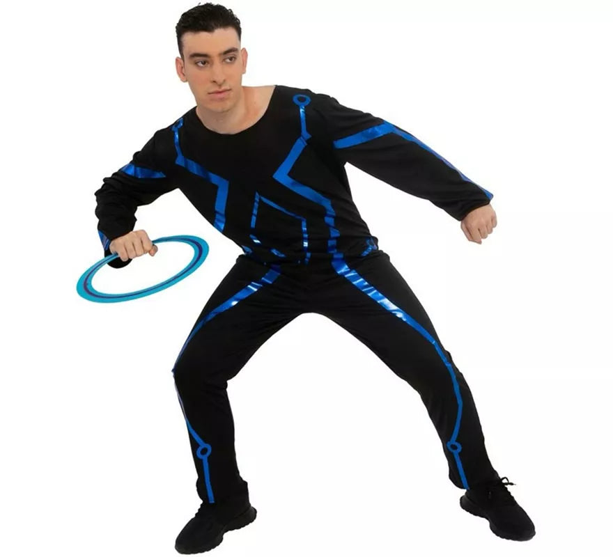 Translation missing: es.Disfraz de Jugador videojuegos negro y azul para hombre