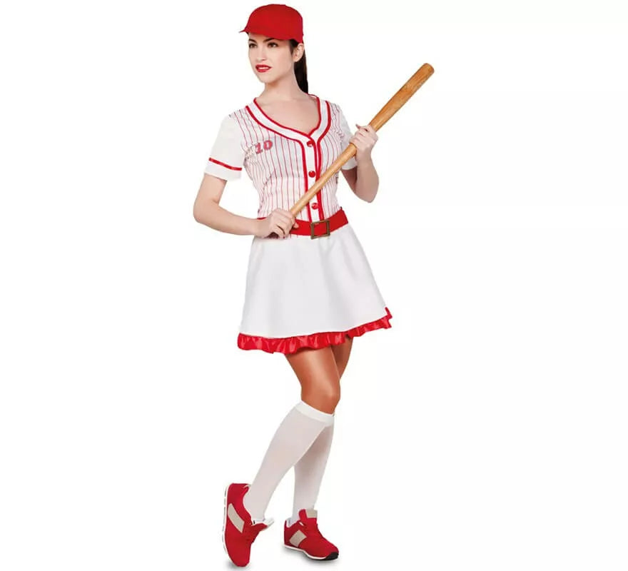 Translation missing: es.Disfraz de Jugadora de Béisbol Retro para mujer