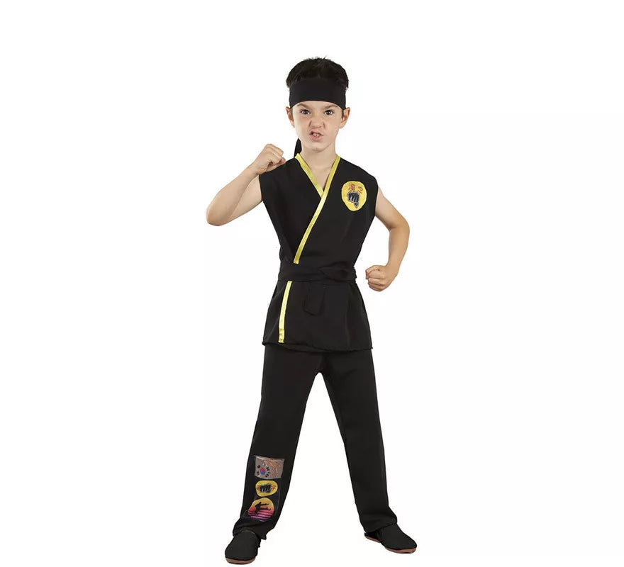 Translation missing: es.Disfraz de Karateka Negro para niños