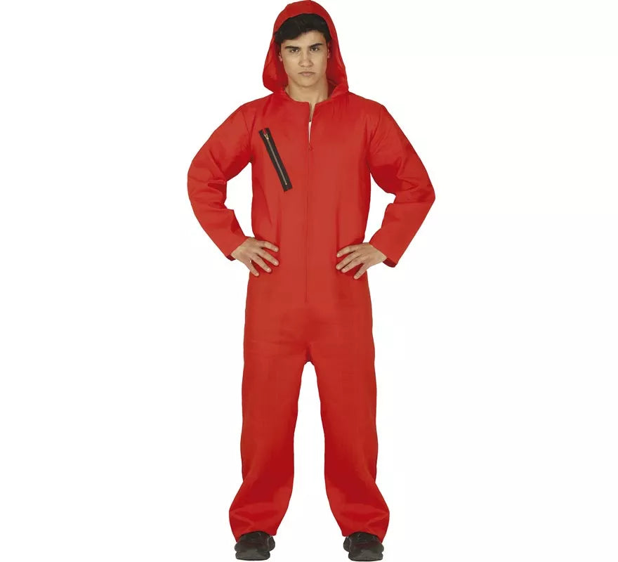 Translation missing: es.Disfraz de Ladrón de Bancos con mono Rojo para hombre