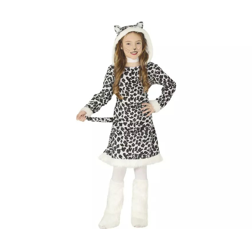 Disfraz de Leopardo Blanco para niña