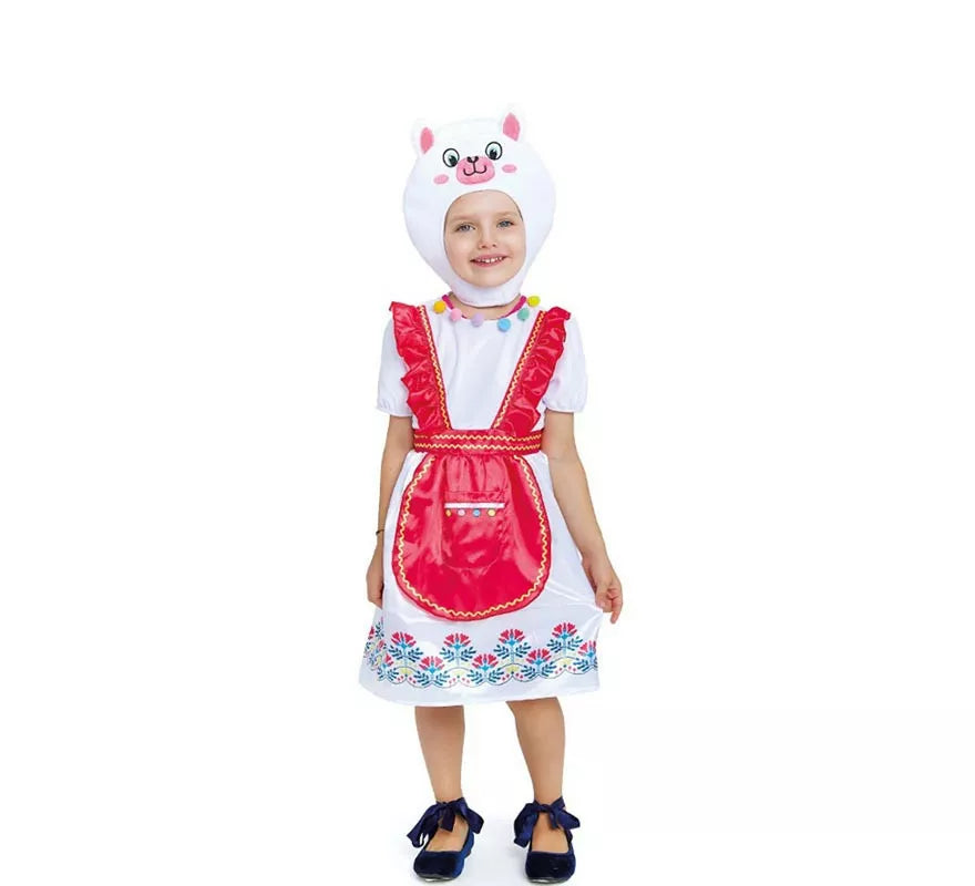Translation missing: es.Disfraz de Llama blanca en vestido con gorro para bebé
