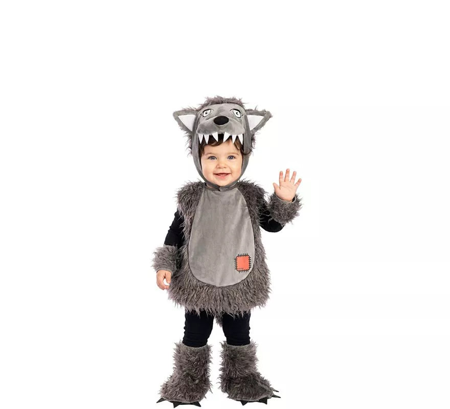 Translation missing: es.Disfraz de Lobo peludo con capucha para bebé y niños