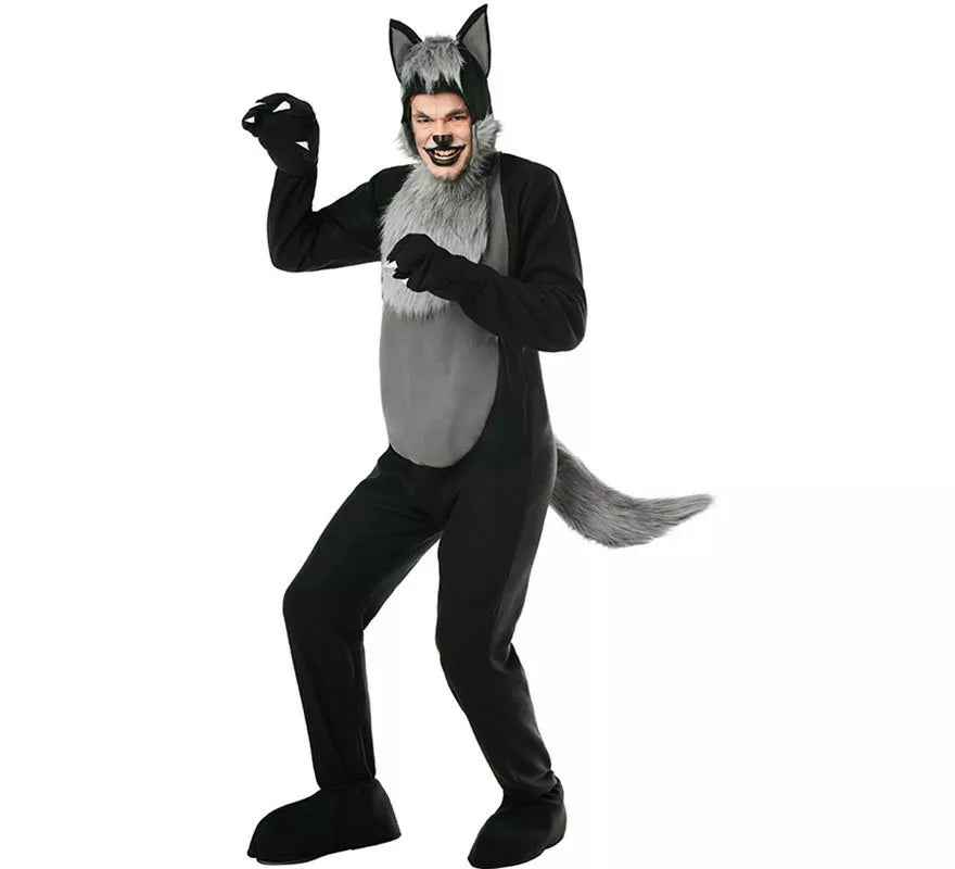 Translation missing: es.Disfraz de Lobo Peludo negro para adultos