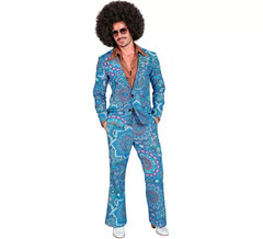 Disfraz de los años 60 Mandala azul para hombre